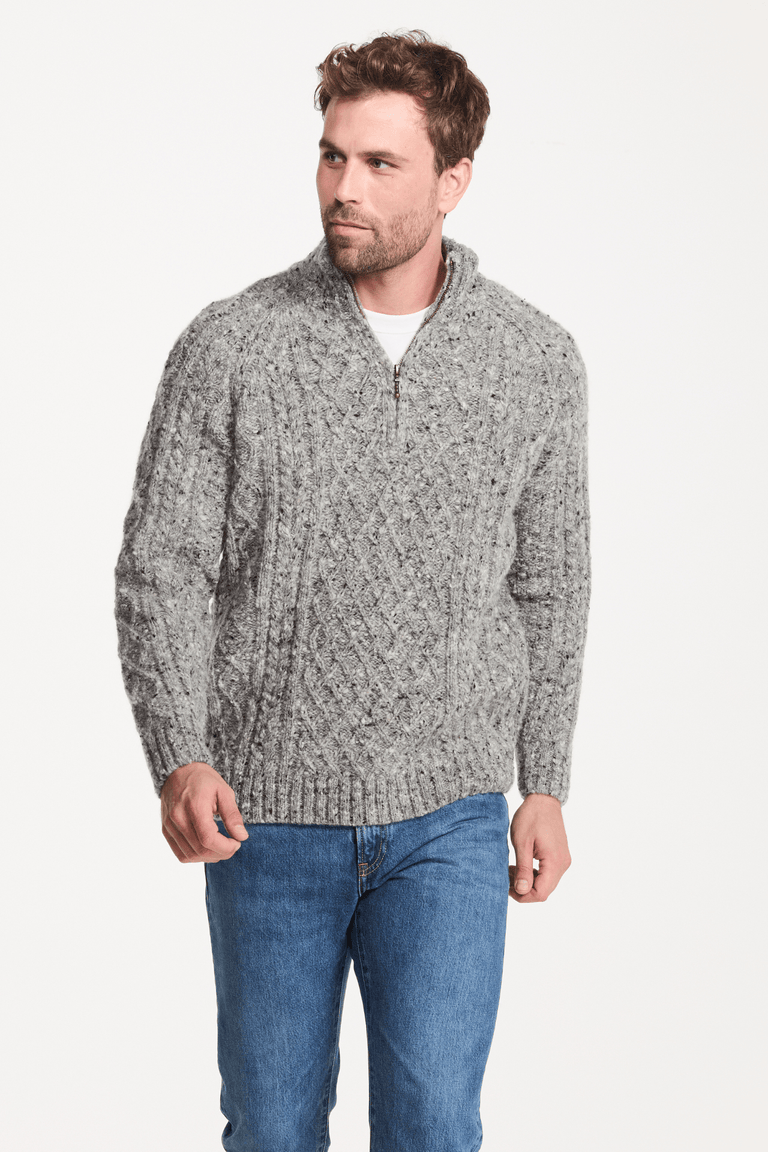 Raheen Tweed Rollkragenpullover für Herren - Hellgrün