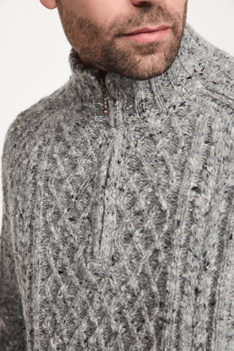 Raheen Tweed Rollkragenpullover für Herren - Hellgrün