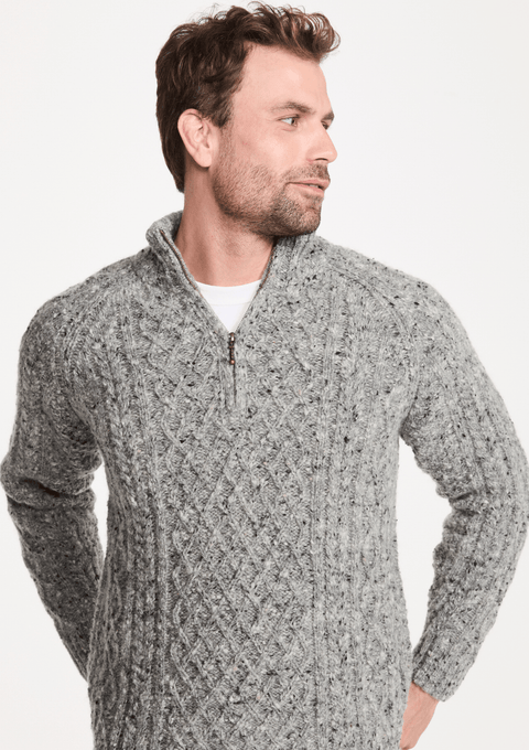 Raheen Tweed Rollkragenpullover für Herren - Hellgrün