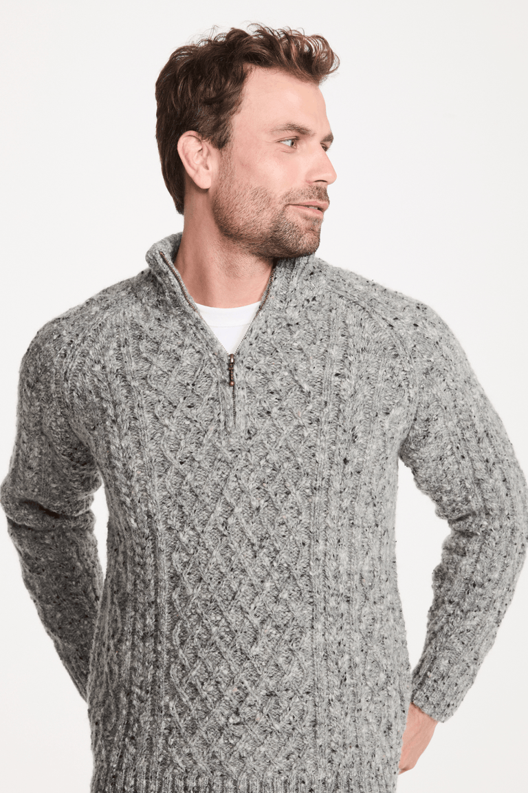 Raheen Tweed Rollkragenpullover für Herren - Hellgrün