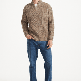 Raheen Tweed Rollkragenpullover für Herren - Hellgrün