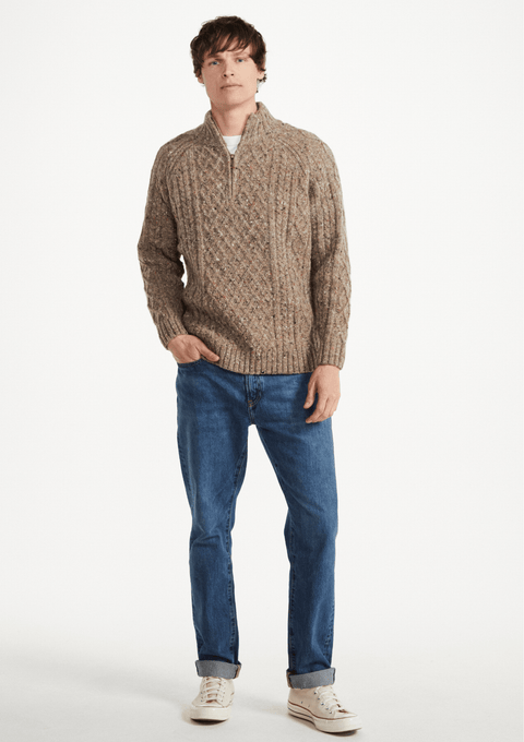 Raheen Tweed Rollkragenpullover für Herren - Hellgrün