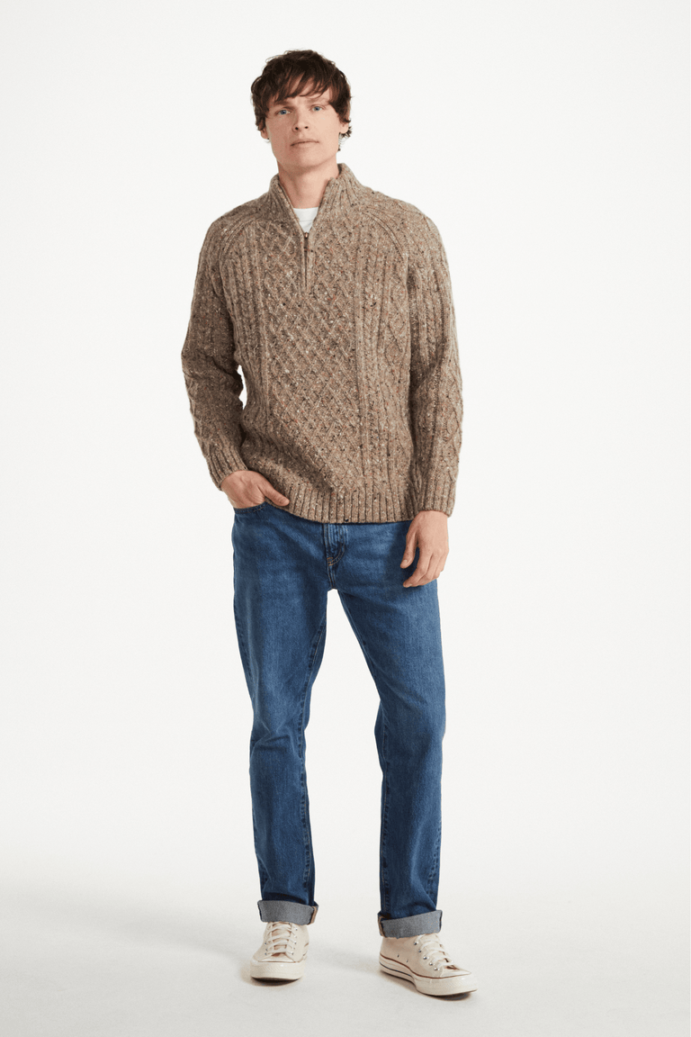 Raheen Tweed Rollkragenpullover für Herren - Hellgrün