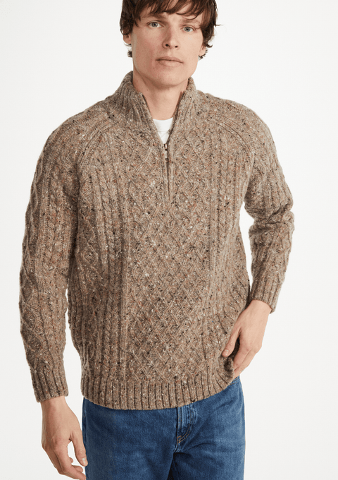 Raheen Tweed Rollkragenpullover für Herren - Hellgrün