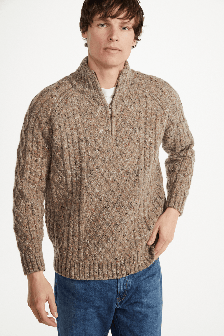 Raheen Tweed Rollkragenpullover für Herren - Hellgrün