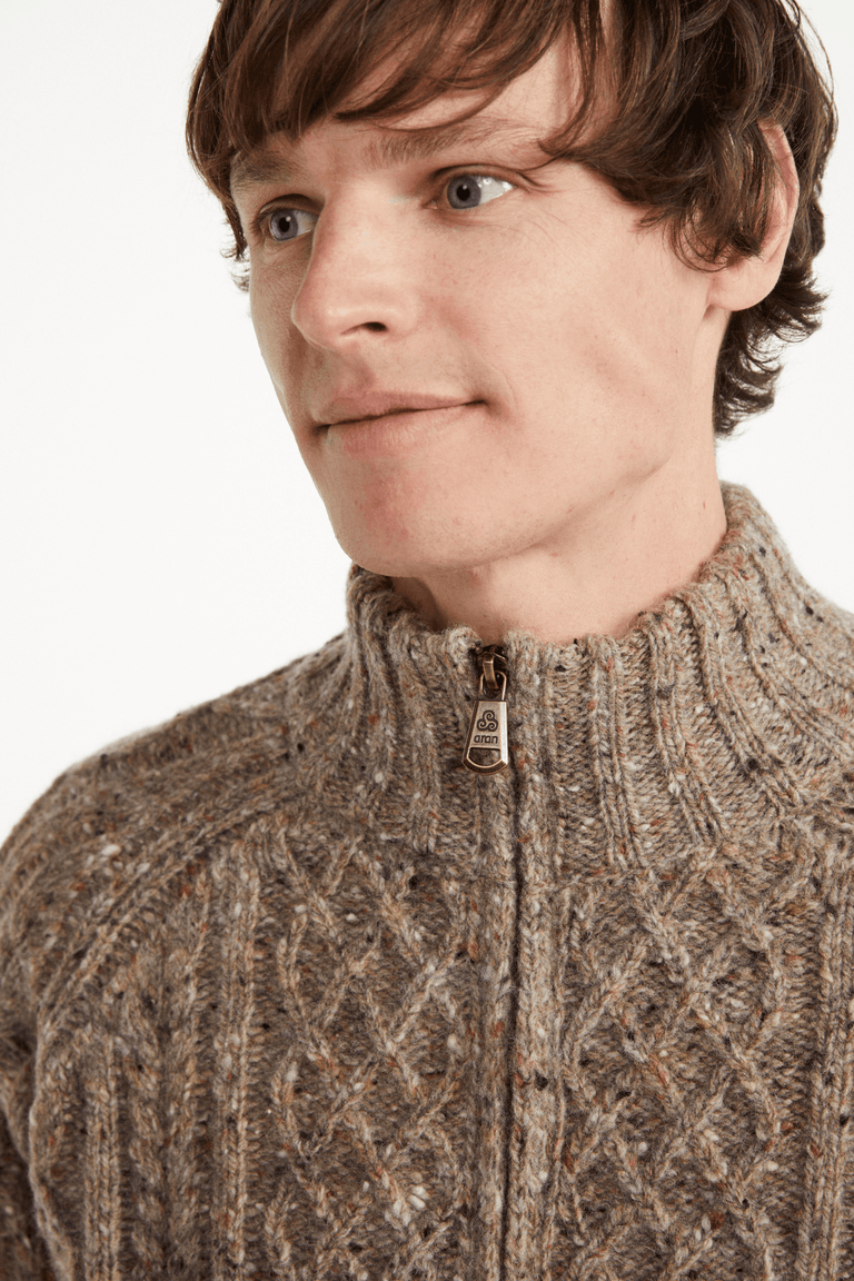 Raheen Tweed Rollkragenpullover für Herren - Hellgrün