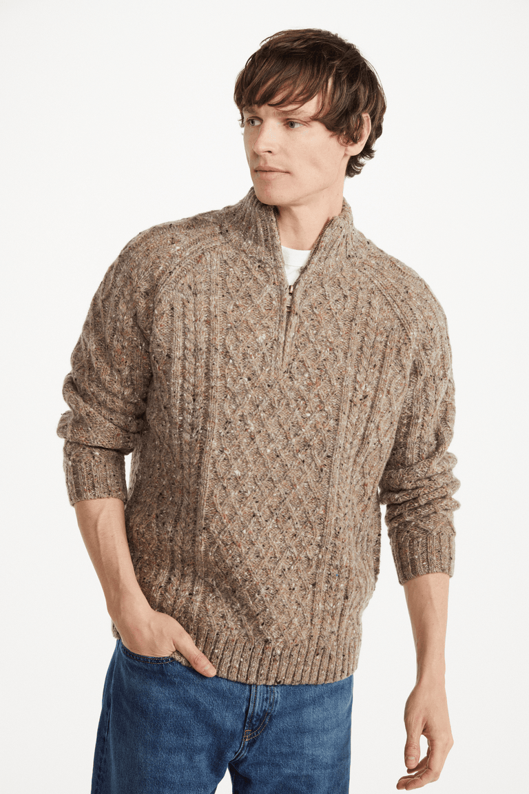 Raheen Tweed Rollkragenpullover für Herren - Hellgrün