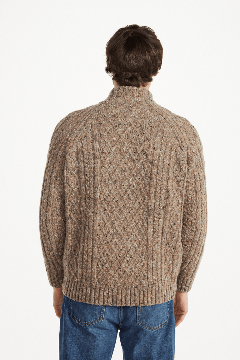 Raheen Tweed Rollkragenpullover für Herren - Hellgrün
