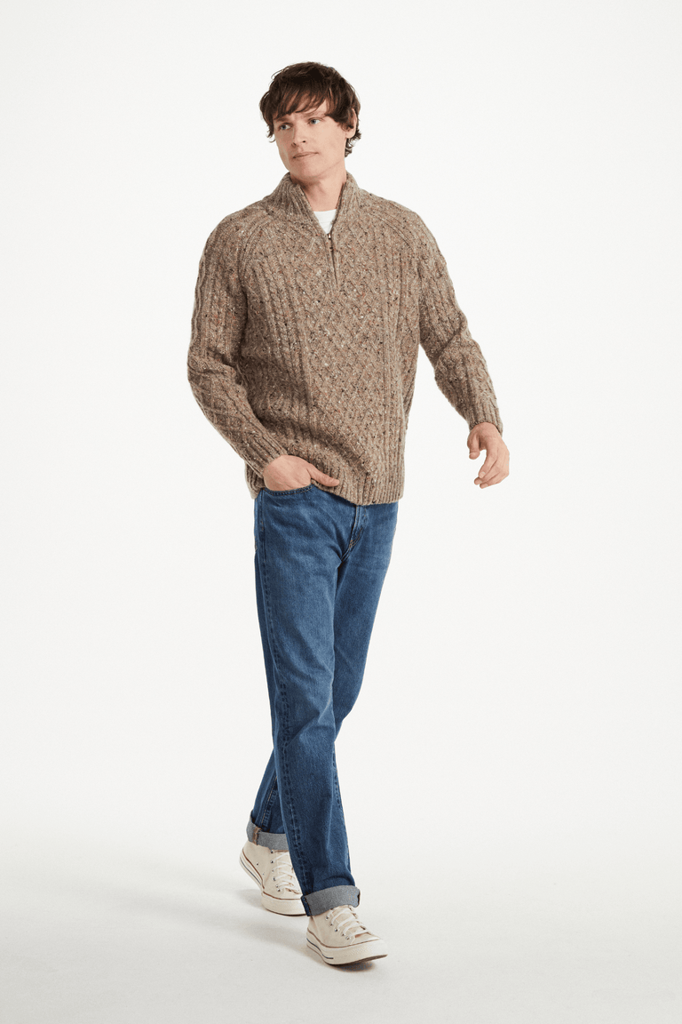 Raheen Tweed Rollkragenpullover für Herren - Hellgrün