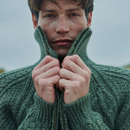 Cardigan à fermeture éclair Aran pour homme Brannock - Vert