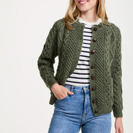 Gilet Aran Breaffy pour femme - Vert