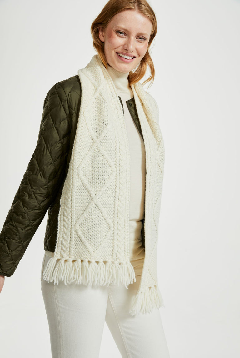 Kinard Aran Scarf - Cream