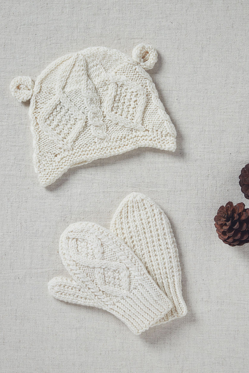 Children's knitwear, Knitwear for baby, baby aran wool, gift, Ireland, Hat & Scarf, cream