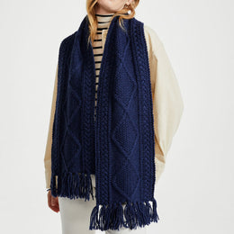 Kinard Aran Scarf - Navy