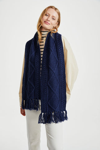 Kinard Aran Scarf - Navy