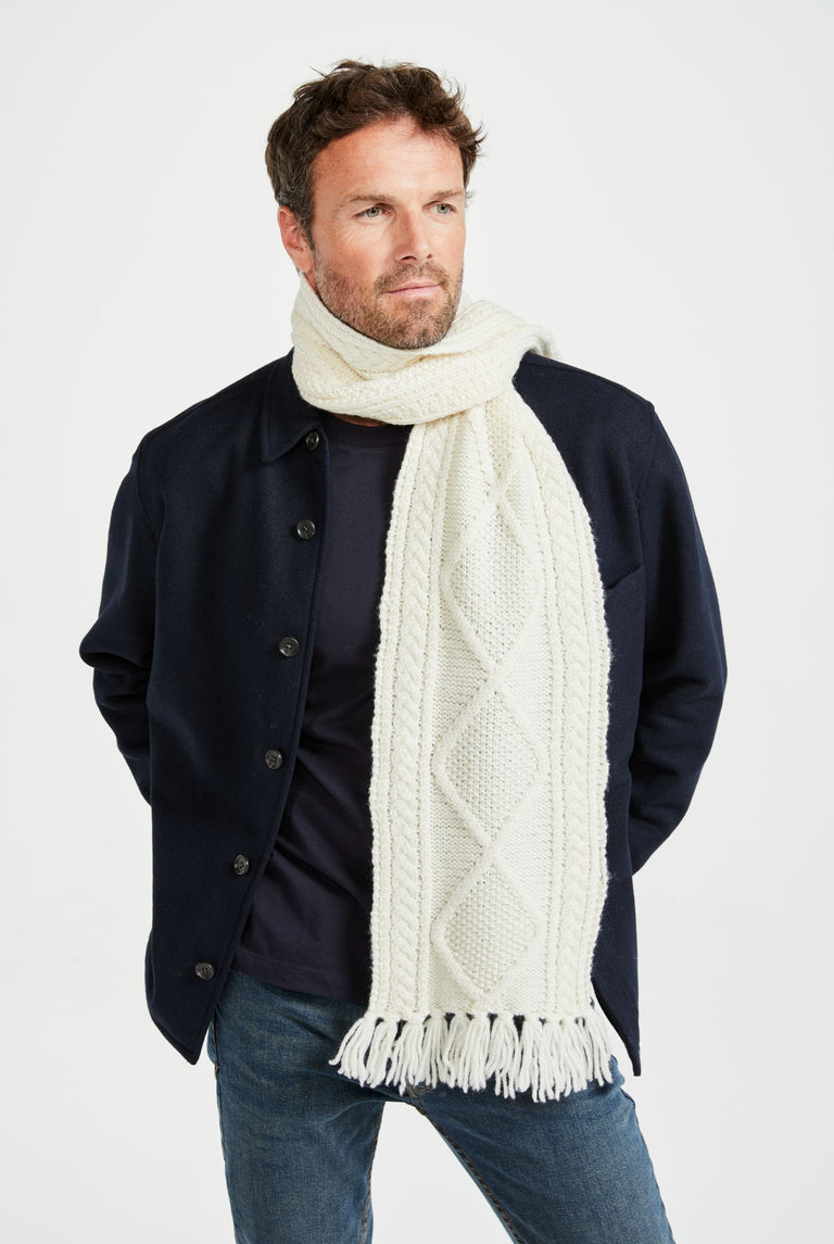 Kinard Aran Scarf - Cream