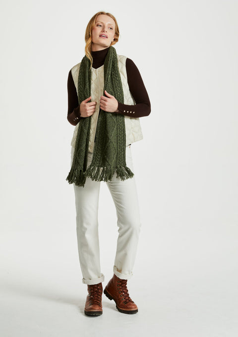 Merino wool, scarf, Hat & Scarf, wool scarves, aran knitwear, green, gift, Ireland,unisex