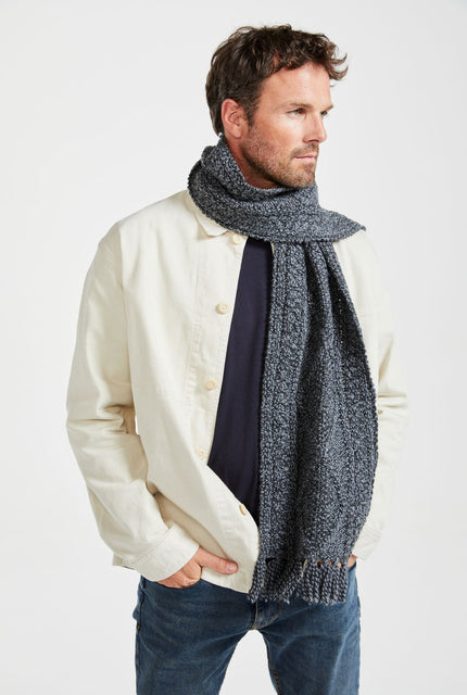 Merino wool, scarf, oat,  knitwear, gift, ladies scarf, aran scarves, hat & scarves, wool scarf, grey