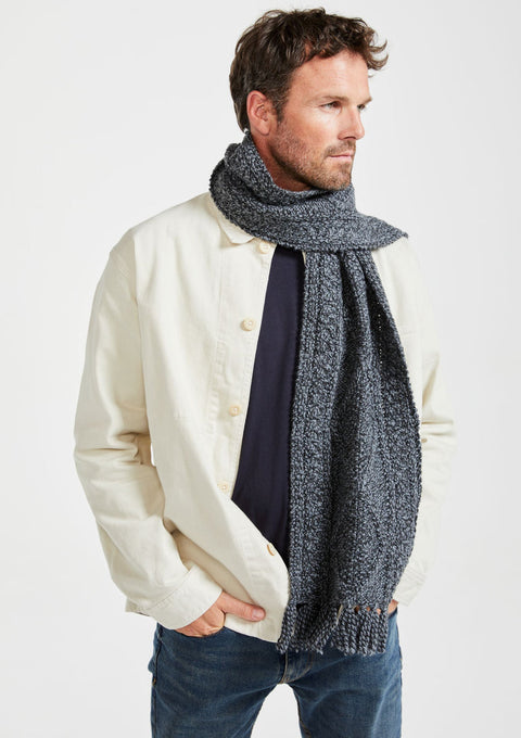 Merino wool, scarf, oat,  knitwear, gift, ladies scarf, aran scarves, hat & scarves, wool scarf, grey