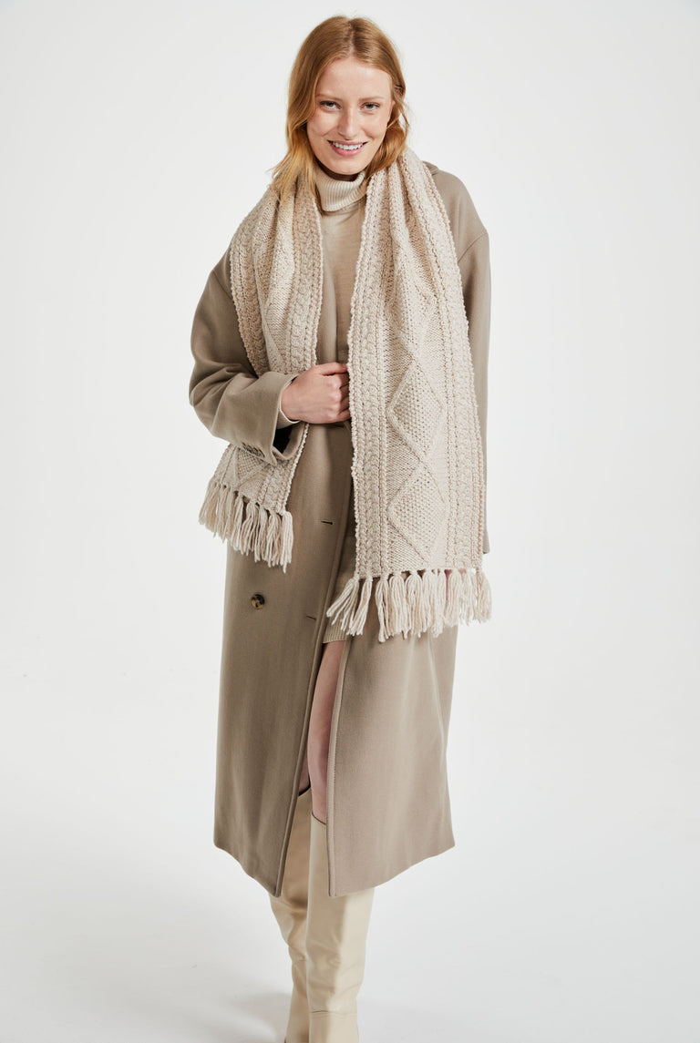 Kinard Aran Scarf - Oat