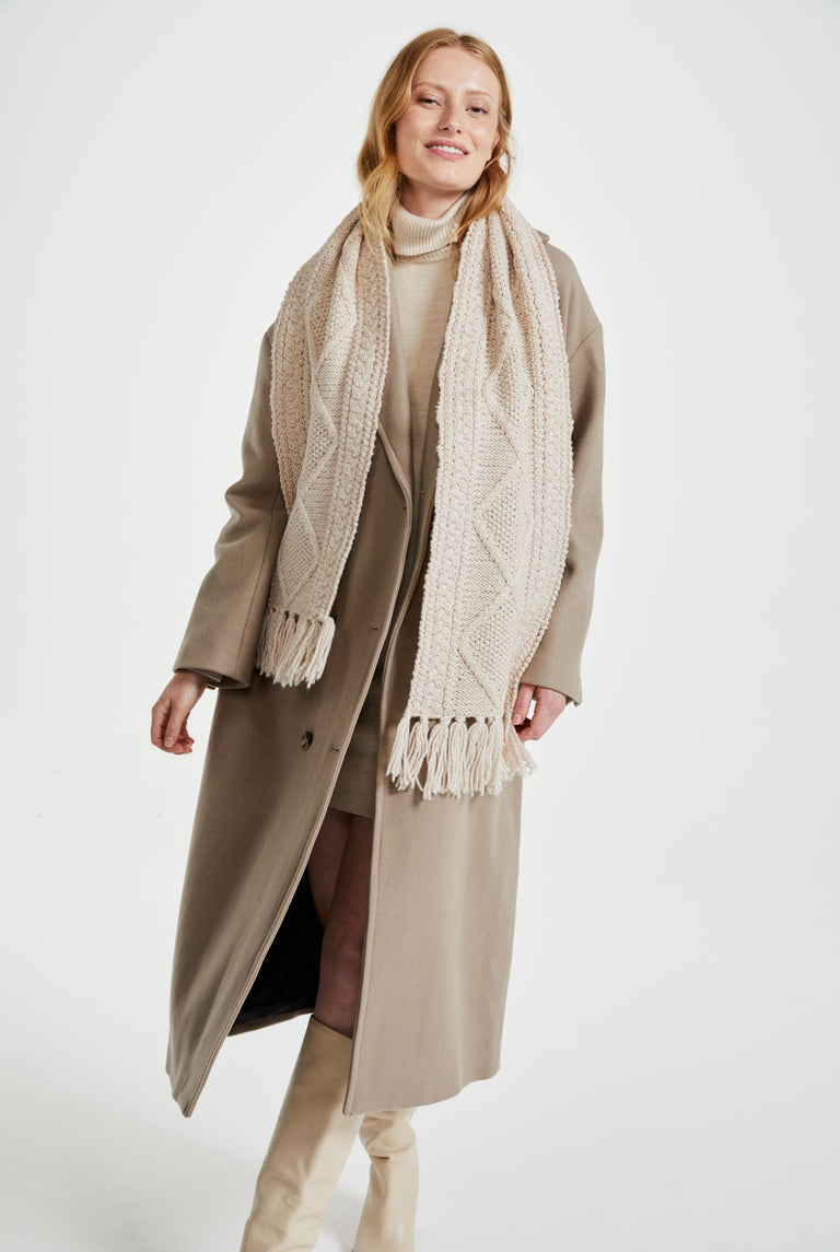 Kinard Aran Scarf - Oat