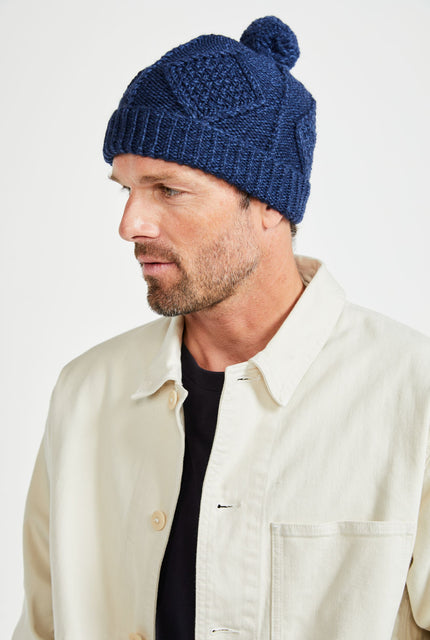 Merino wool, Aran, wool hats, navy, Knitwear, Ireland, Hat & Scarf, gift, Ireland