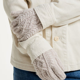 Killeany Aran Handknit Merino Gloves - Oat