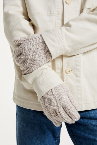 Killeany Aran Handknit Merino Gloves - Oat