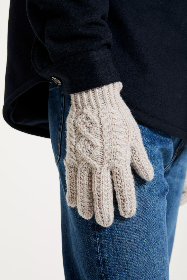 Killeany Aran Handknit Merino Gloves - Oat