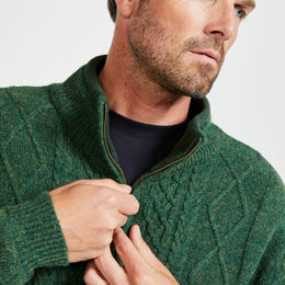 Cardigan en laine doublé Farmleigh pour homme - Vert