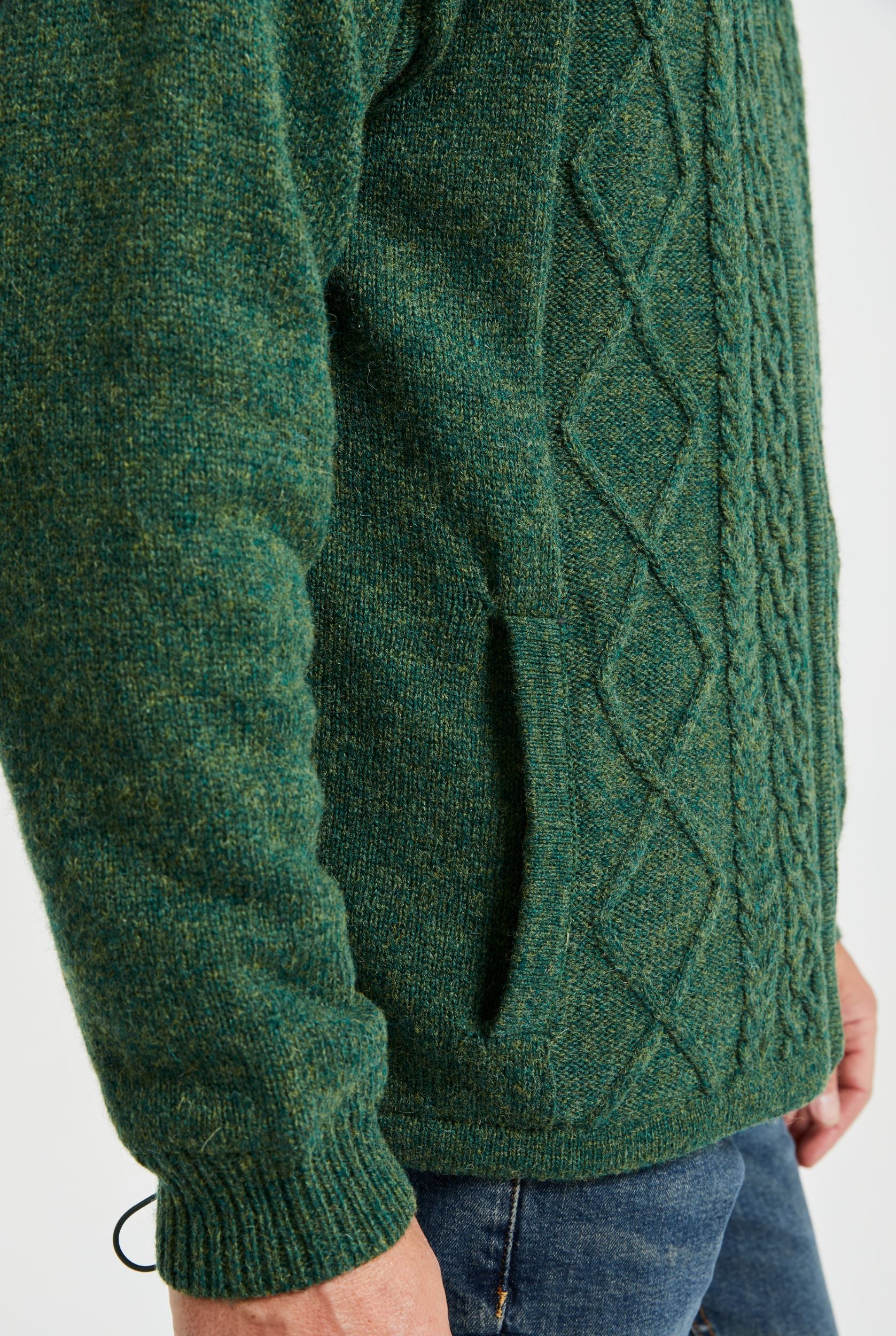 Farmleigh Lined Wool Mens Cardigan Green - Main Image