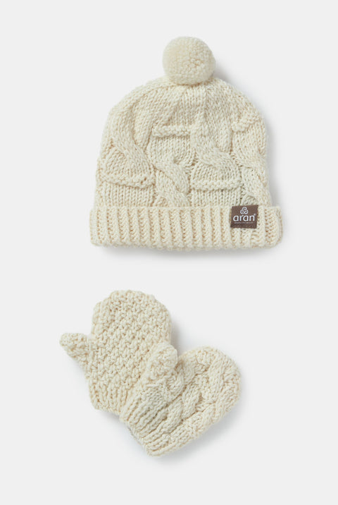 Méaróg Aran Baby Mittens and Hat Gift Set