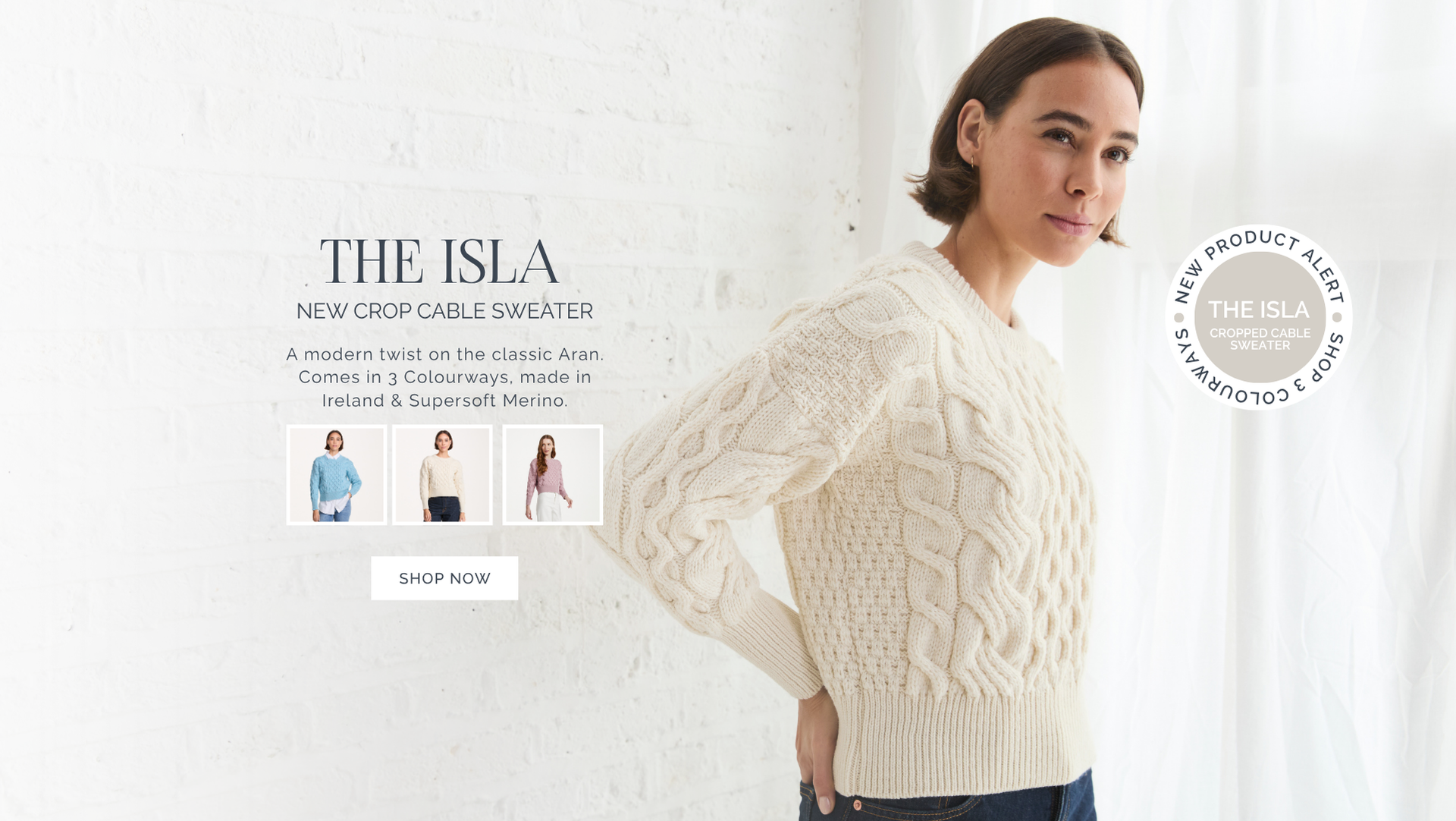 Isla Supersoft Merino Sweater in Cream 