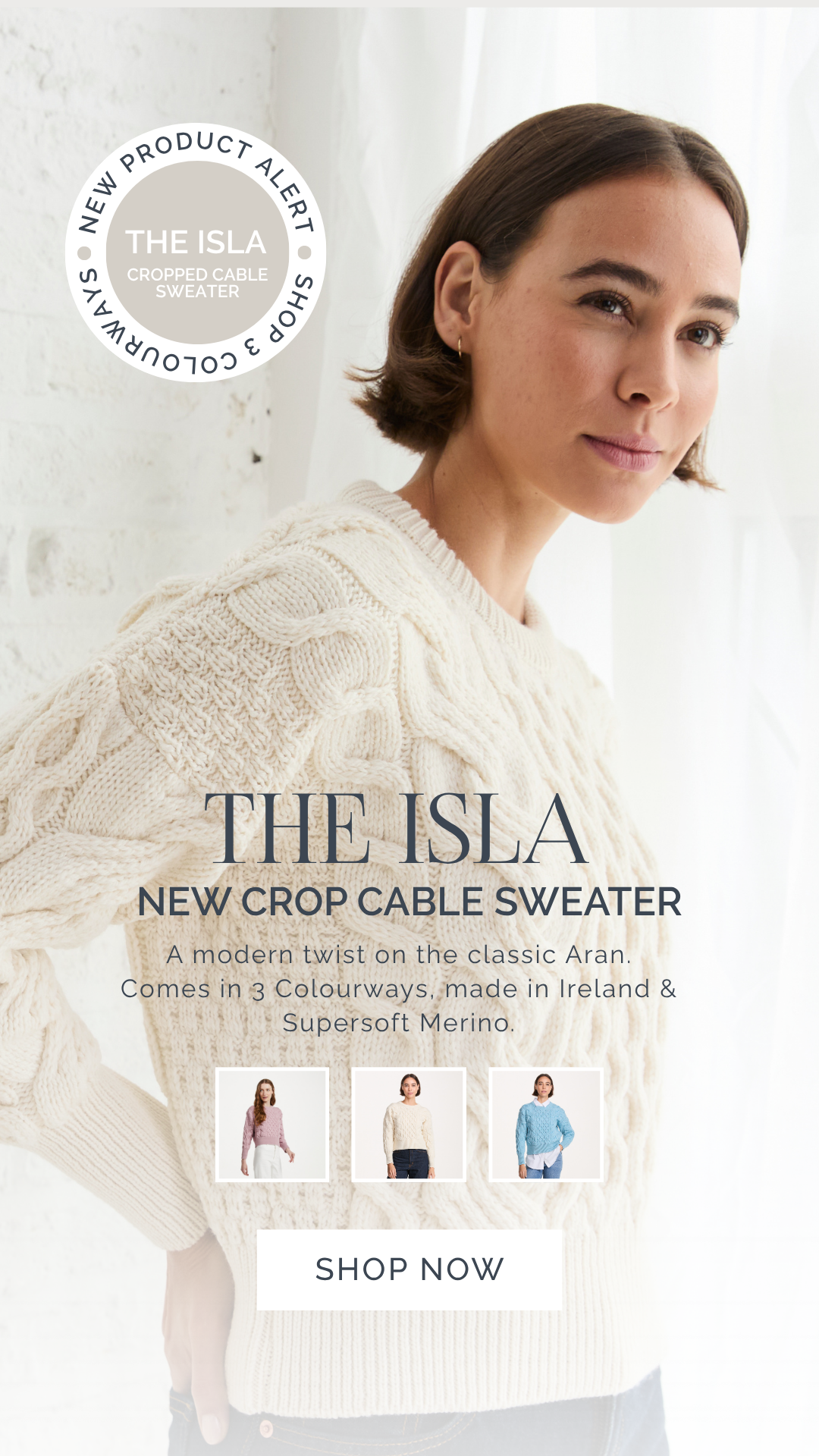 Isla Supersoft Merino Sweater in Cream 