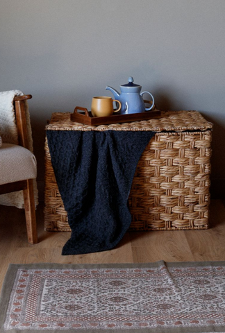 Bertra Aran Classic Wool Blanket -  Charcoal