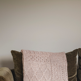 Keel Aran Patchwork Merino Blanket -  Oat