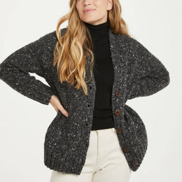 Cardigan en tweed pour femme Bonny Glen - Gris