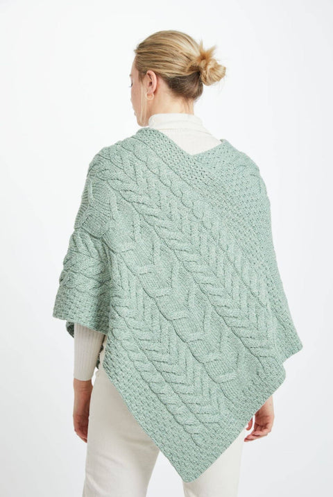 Poncho Aran pour femme Aasleagh Falls - Menthe