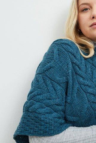 Made in Ireland, green poncho, knitwear, aran poncho, wool poncho, wrap, merino wool poncho,cab