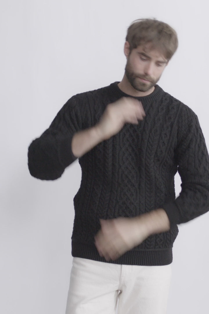 Inishturk Mens Aran Sweater - Emerald Green