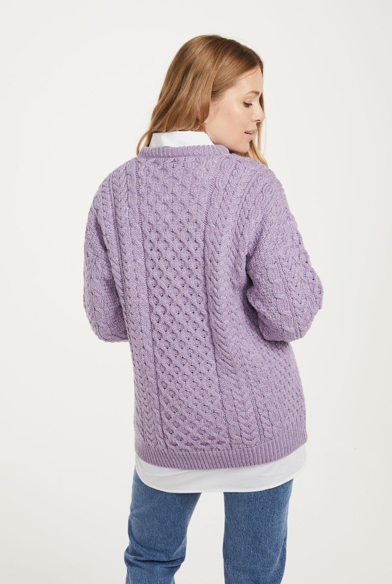 Inisheer Traditional Ladies Aran Sweater -  Lavender