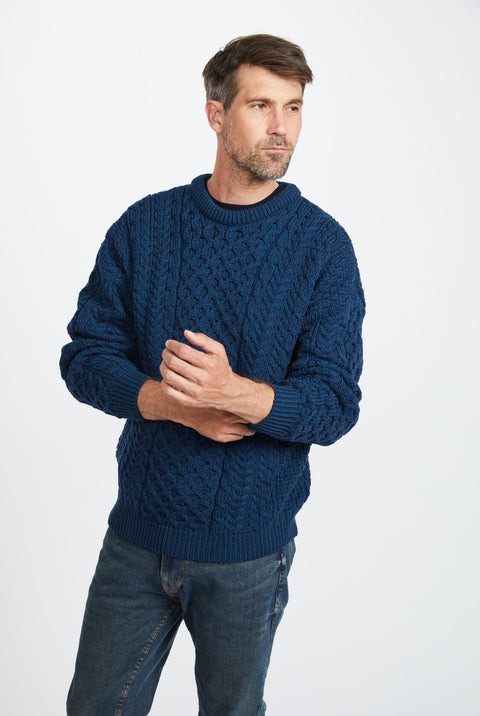 Inisheer Traditional Mens Aran Sweater - Atlantic