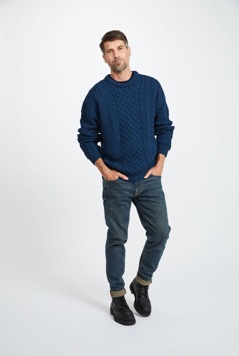 Inisheer Traditional Mens Aran Sweater - Atlantic