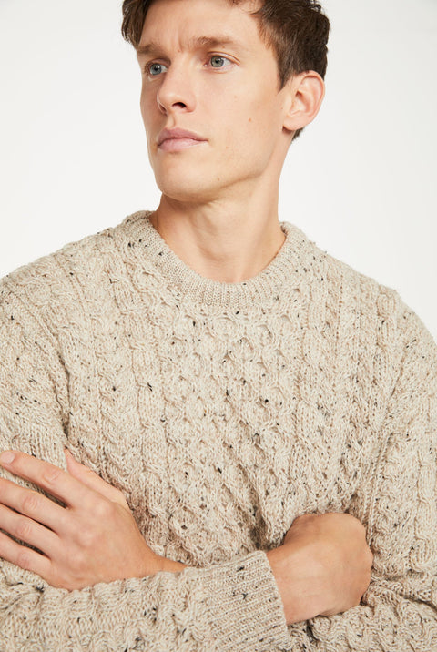 Mens Irish Wool Sweater, 100% Real Irish Wool, Traditional Knit