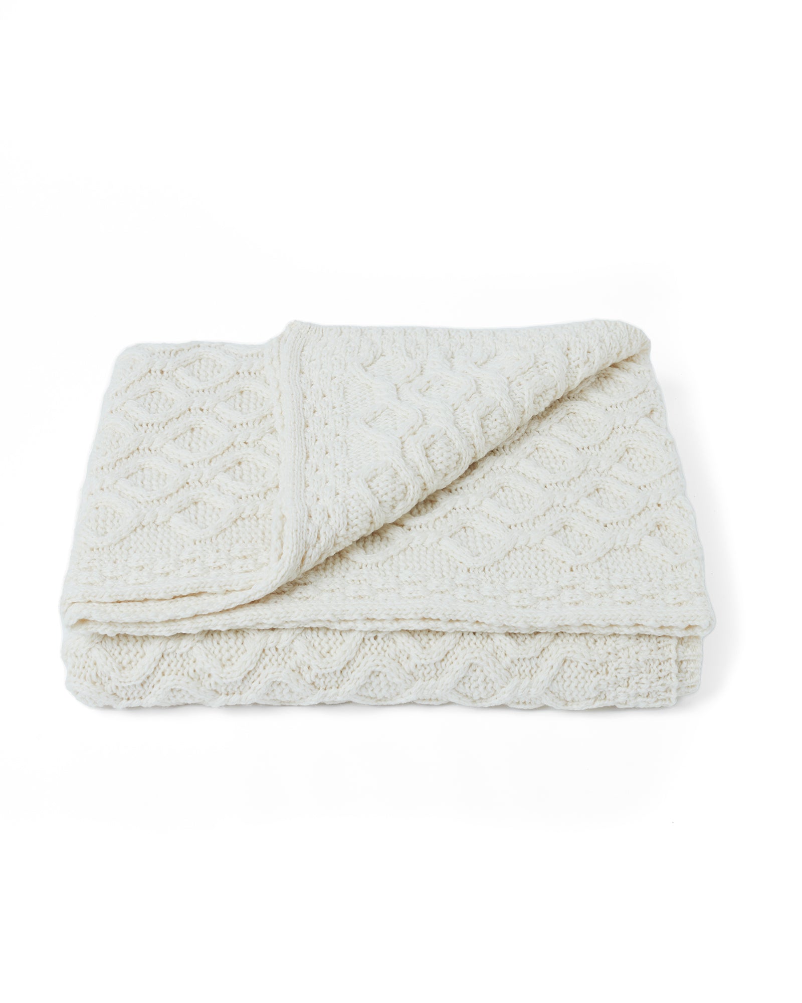 Supersoft Aran Wool Blanket - Cream | Aran Woollen Mills