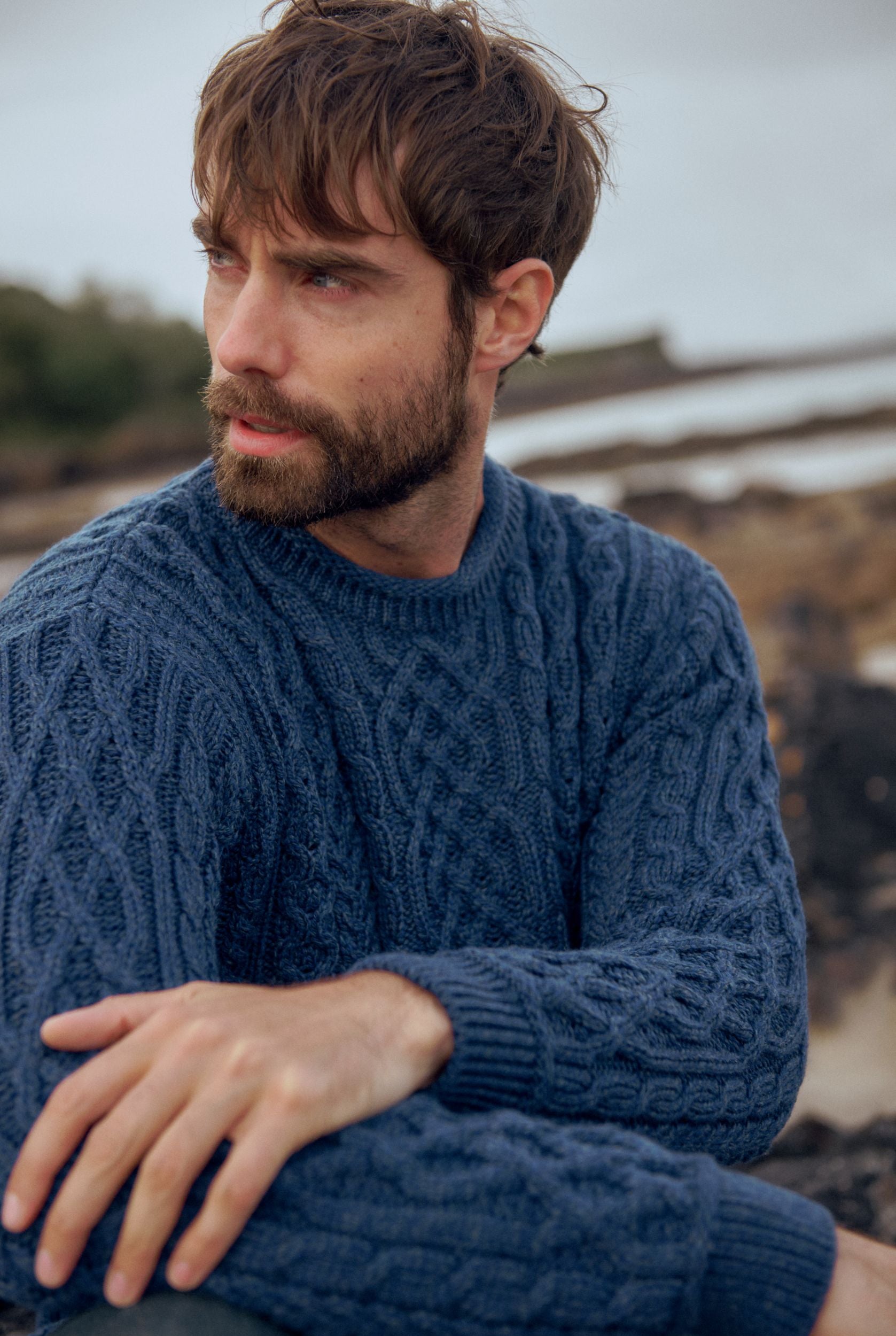 Aran Supersoft Men's Sweater | Natural - M