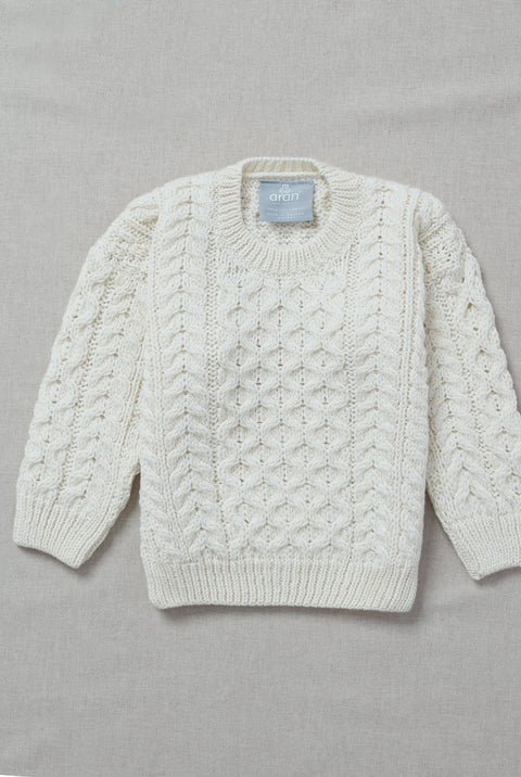 Kid's Super Soft Merino Wool Aran Sweater | Natural White | Aran Sweater Market