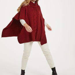 Torc Damen Aran Poncho – Rua Red