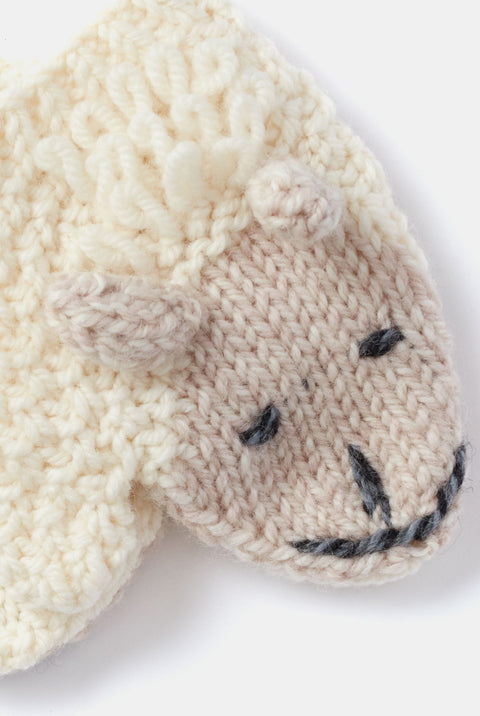 Shepley Baby Aran Wool Mittens - Cream