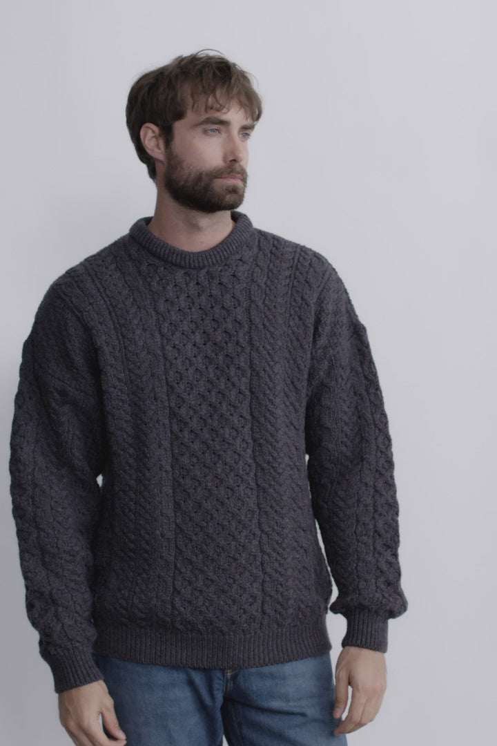 NOVICA Artisan Handmade Men's Cotton Sweater Stone Washed Pullover India  'Stylish in Charcoal' at  Men's Clothing store
